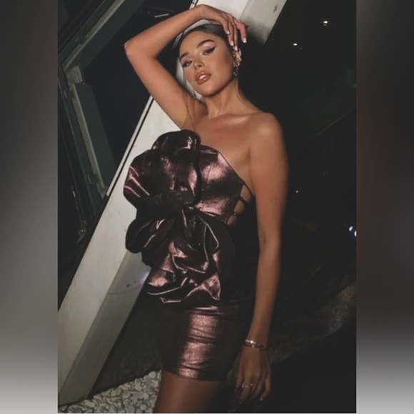 Zara NWOT voluminous flower 3D appliqué oversized floral detail party mini dress - Picture 5 of 15